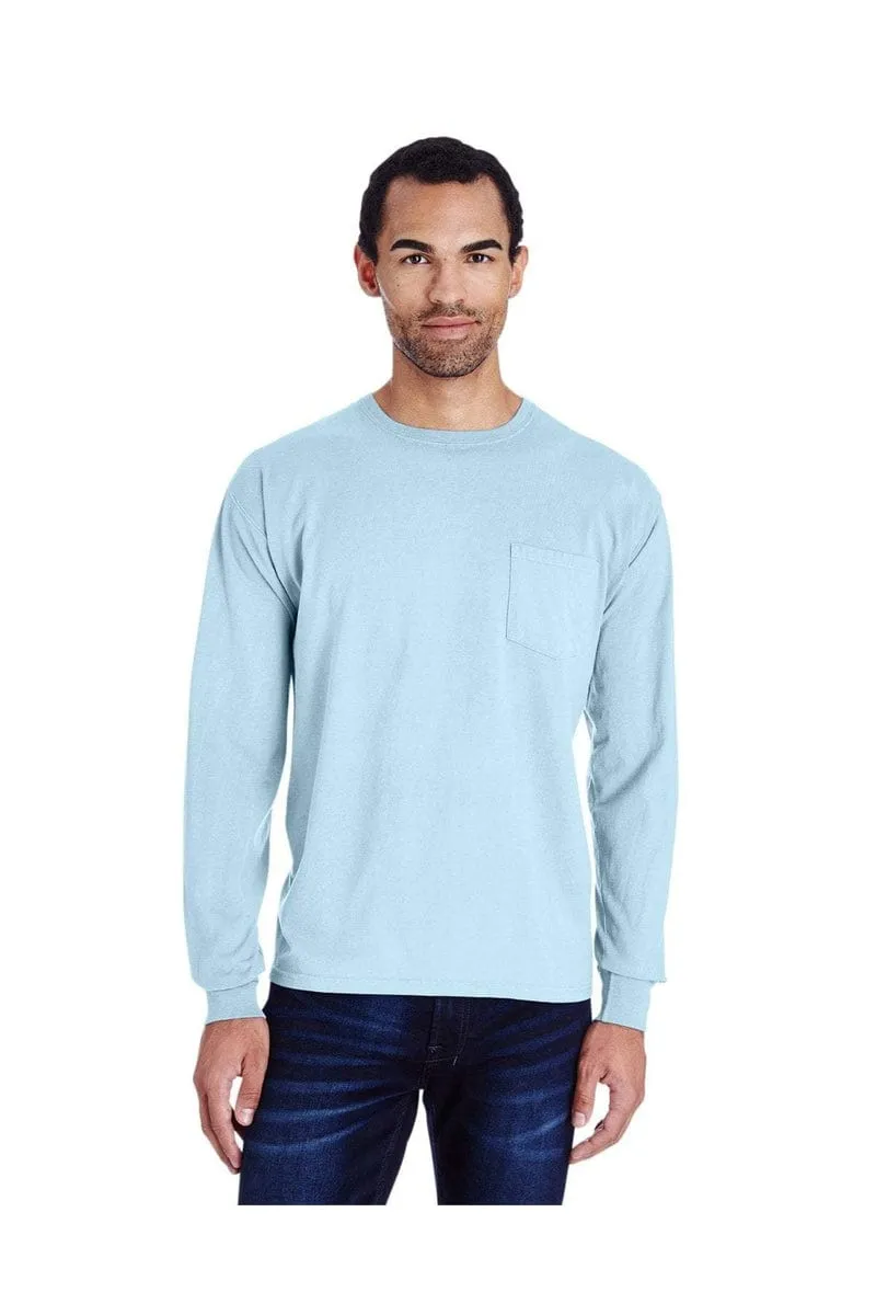 ComfortWash by Hanes GDH250: Unisex 5.5 oz., 100% Ringspun Cotton Garment-Dyed Long-Sleeve T-Shirt with Pocket
