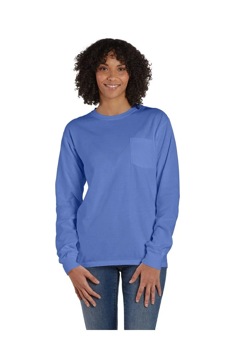 ComfortWash by Hanes GDH250: Unisex 5.5 oz., 100% Ringspun Cotton Garment-Dyed Long-Sleeve T-Shirt with Pocket