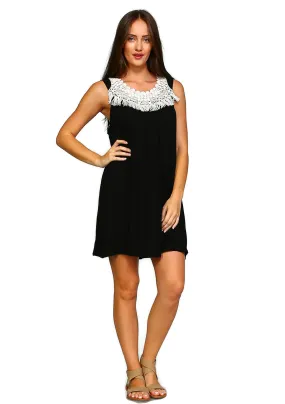 Crochet Fringe Dress, Black