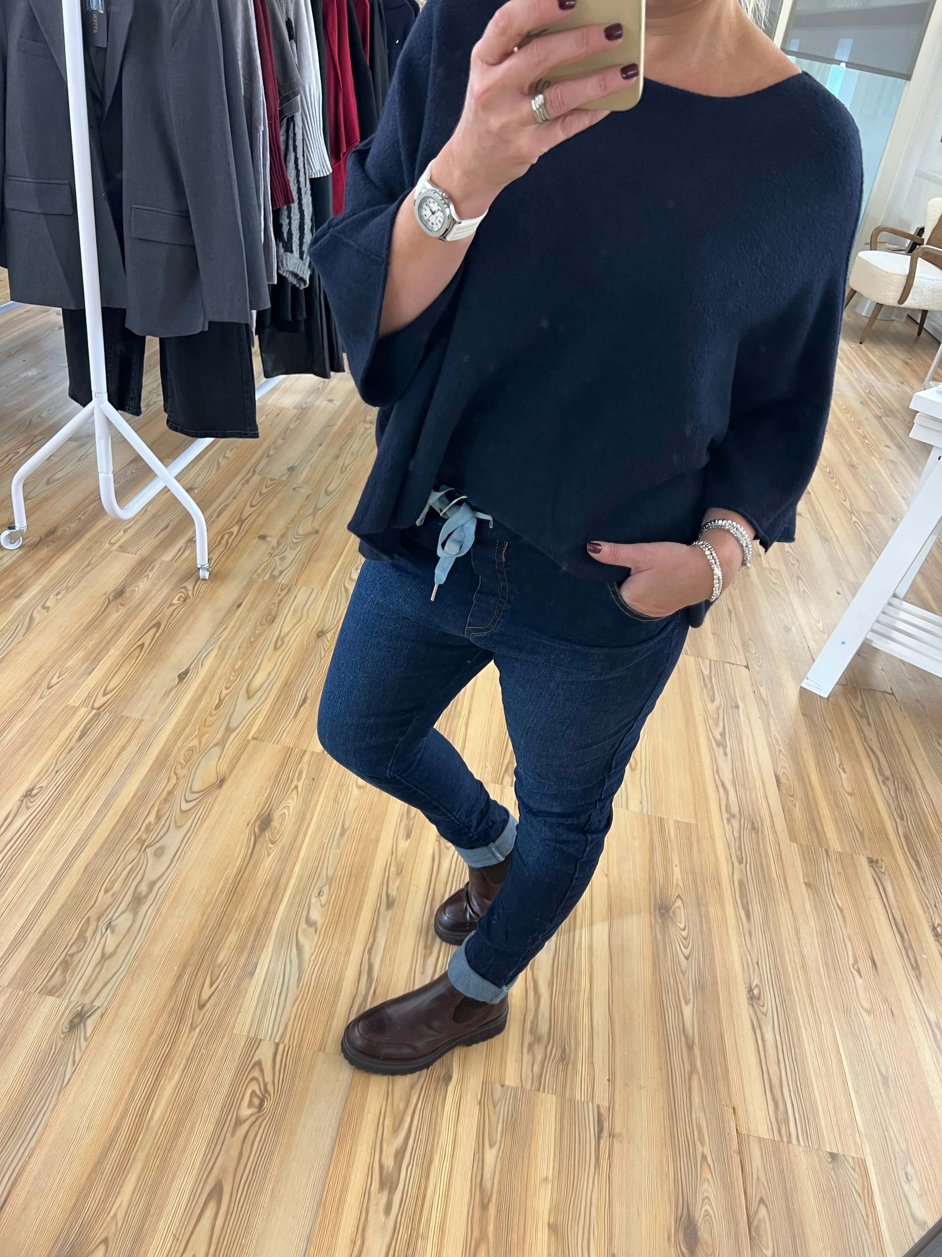 Cropped Sleeve Jumper