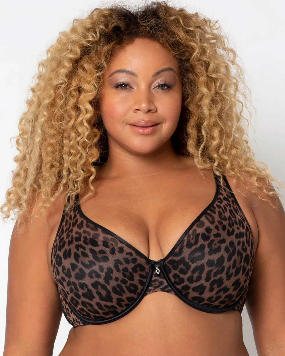 CURVY COUTURE 1310 SHEER MESH PLUNGE T-SHIRT BRA