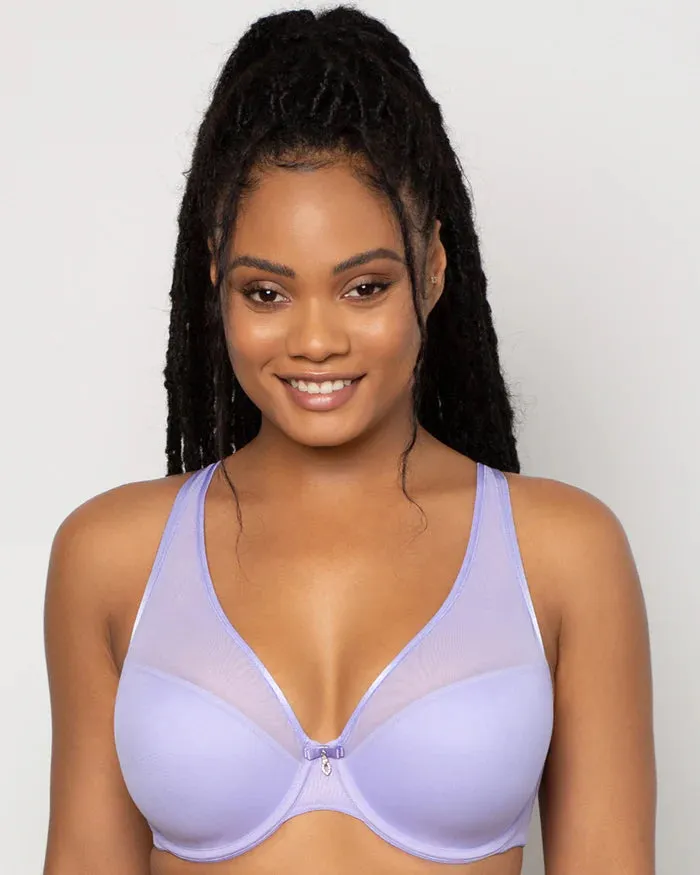 CURVY COUTURE 1310 SHEER MESH PLUNGE T-SHIRT BRA