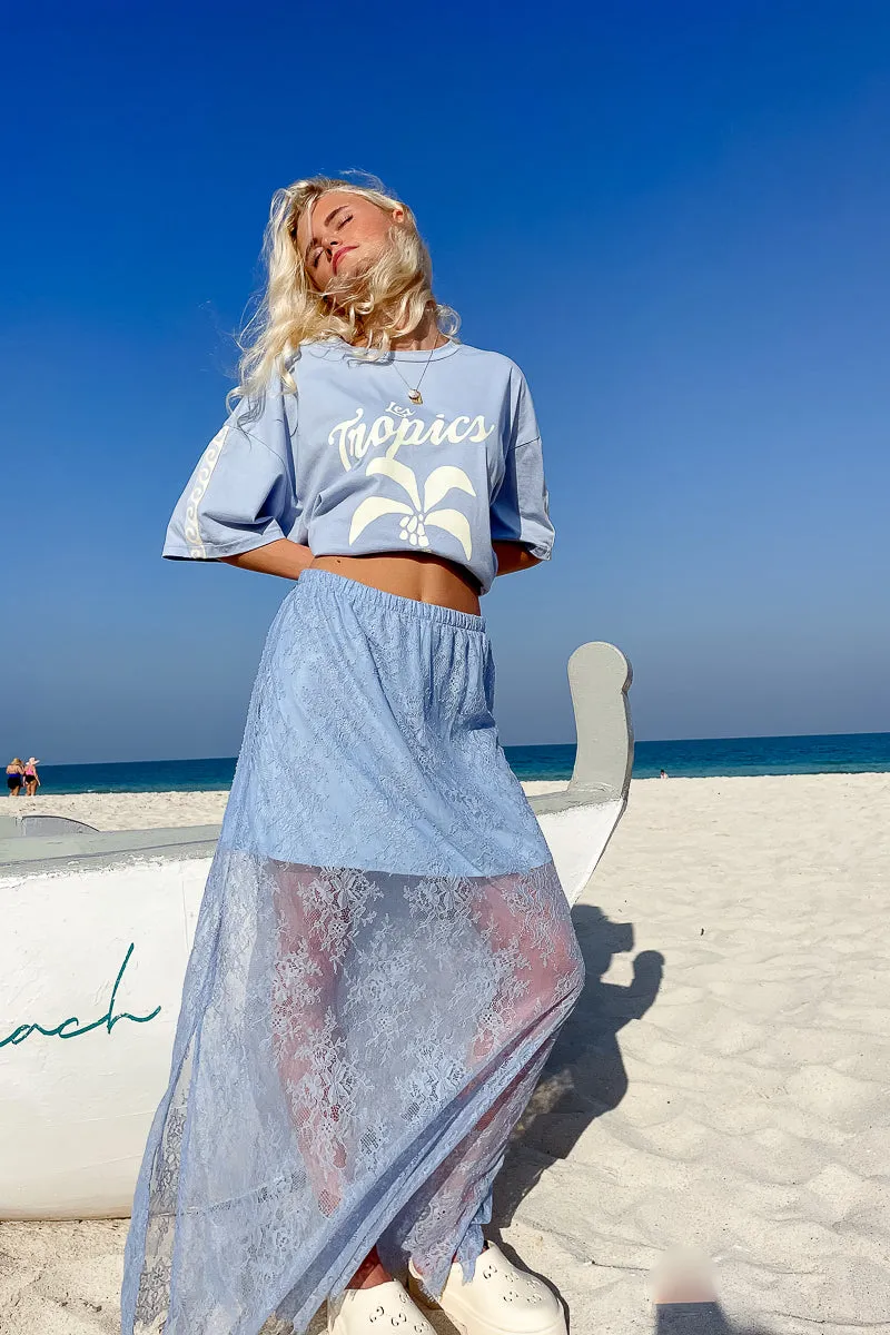 Daintree Lace Skirt- Dusty Blue