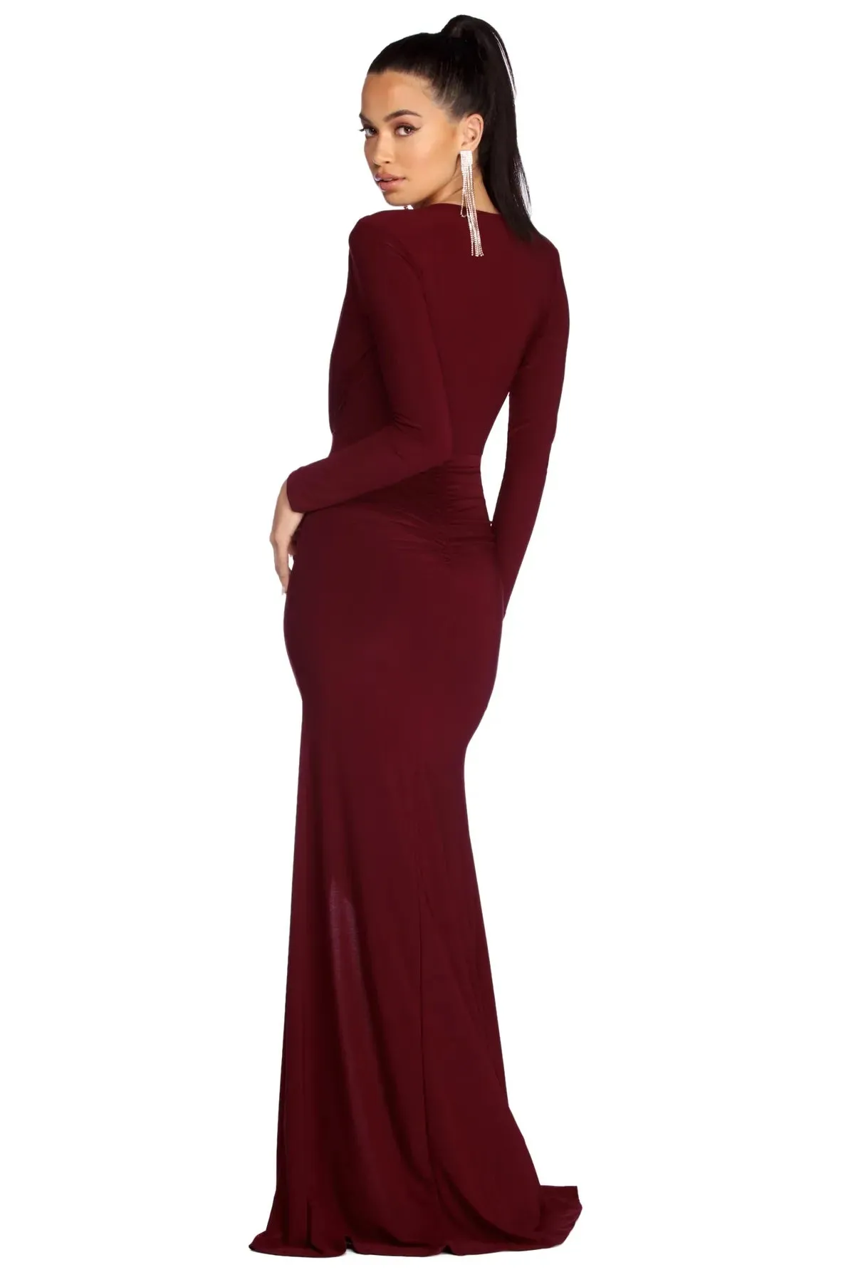 Denise Formal Plunging Ruched Dress