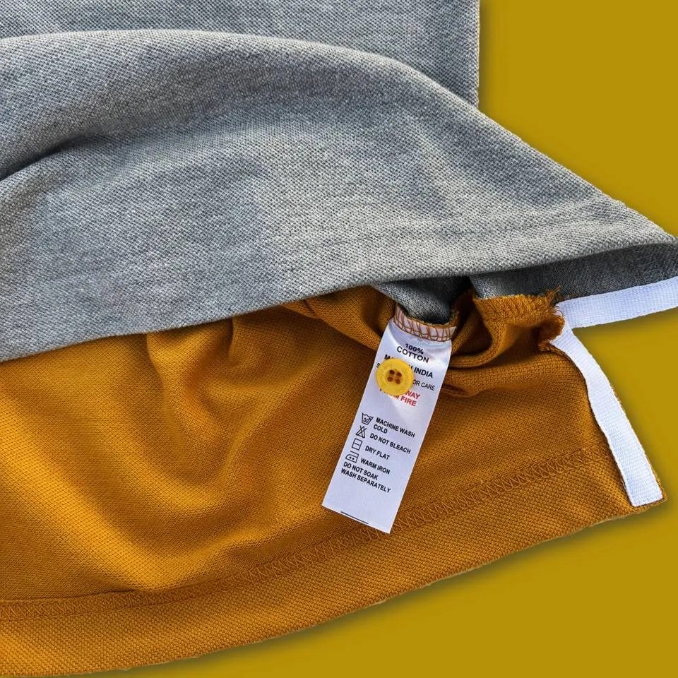 Dijon Yellow White Gray with Black stripe Polo T-Shirt