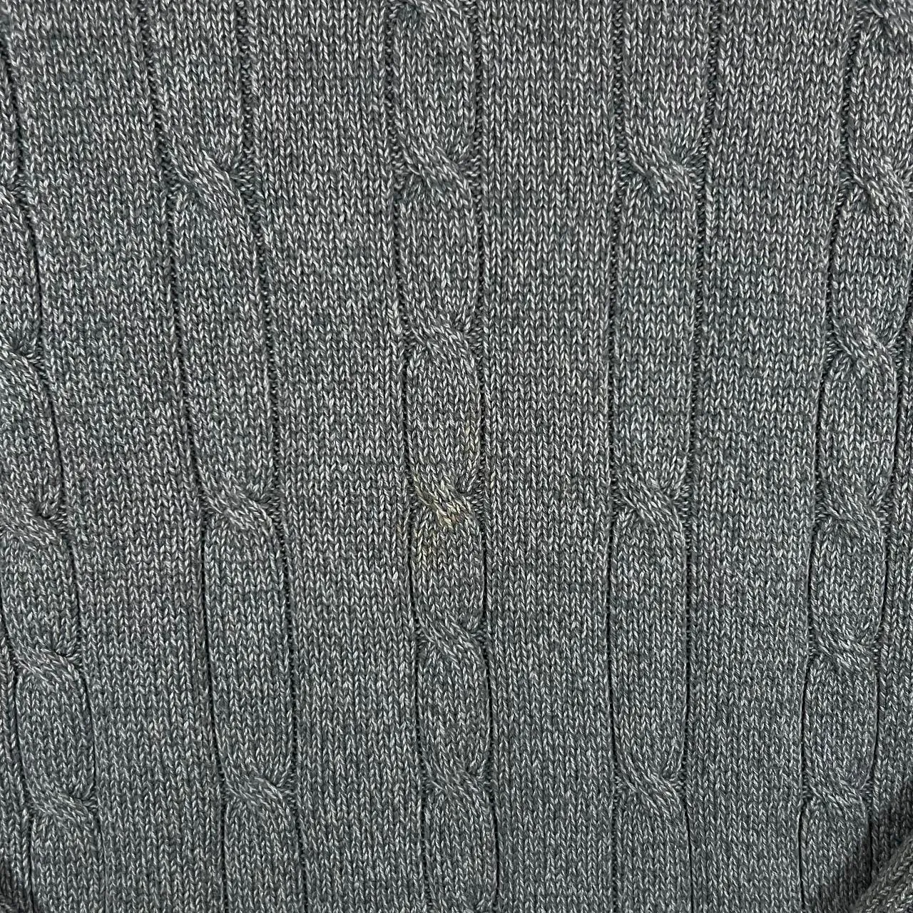 Early 00's BHS Classic Green Cable Knit Cotton Crewneck Sweater Jumper