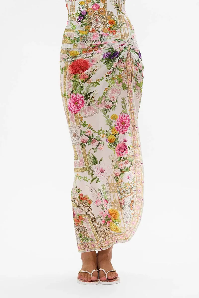 Egyptian Rose Twist Front Long Skirt