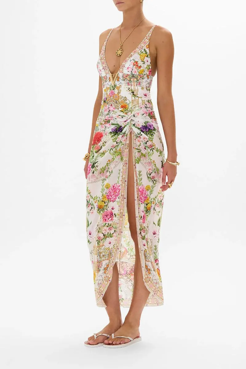 Egyptian Rose Twist Front Long Skirt