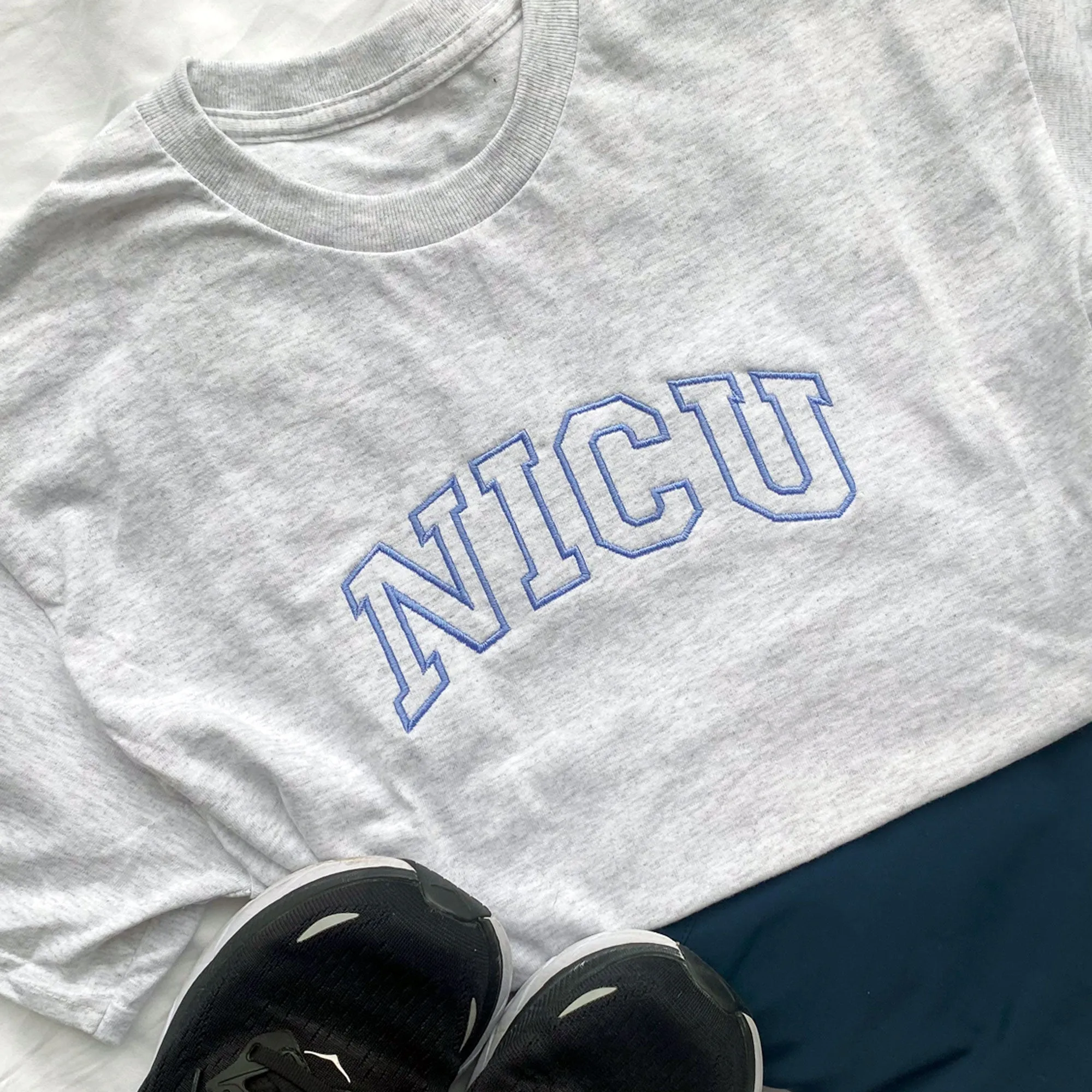 Embroidered NICU Nurse Crewneck Gemma T-Shirt