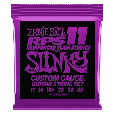 Ernie Ball Reinforced Plain String Nickelwound Power Slinky Set 11-48