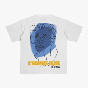 FakeButReal 'L'Homme Blue' White Oversize T-Shirt
