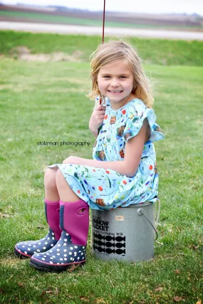 Fishing Flutter Milk Silk Dress
