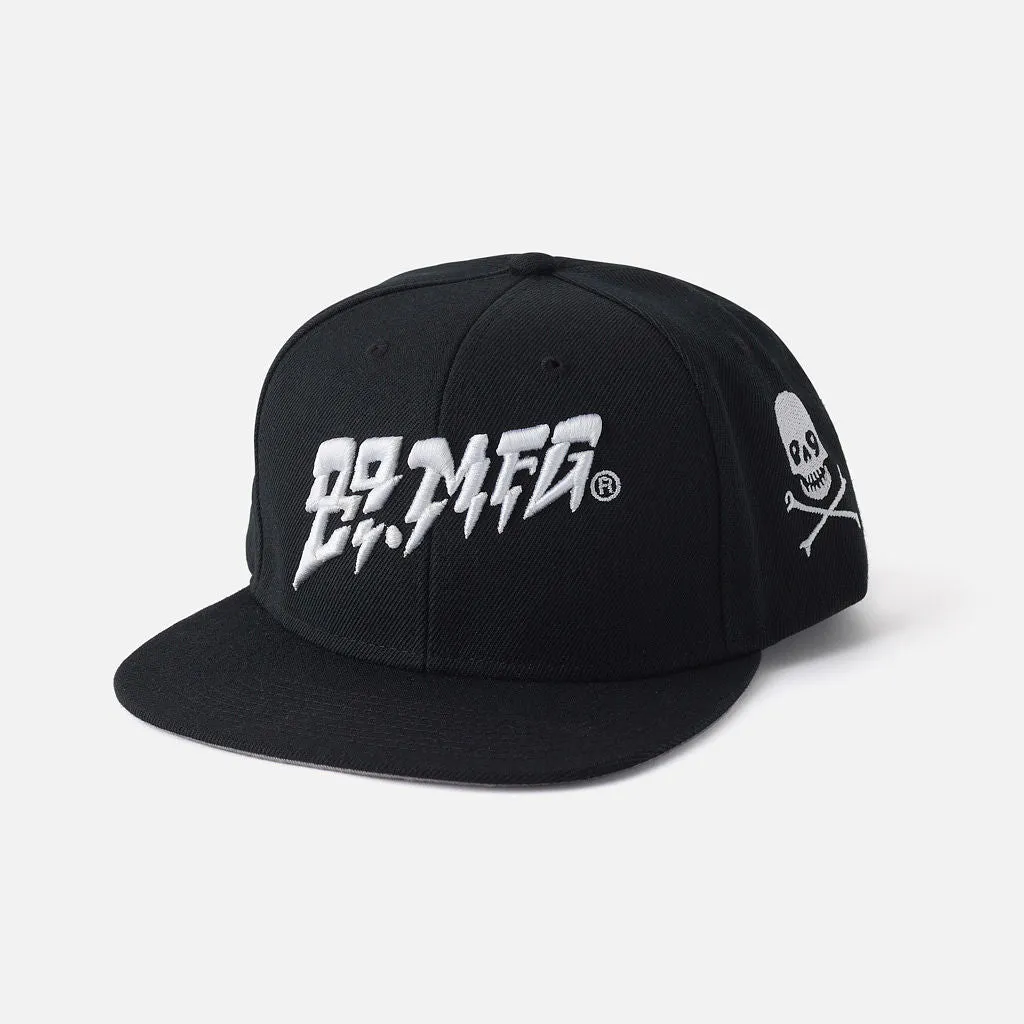 Flames Snapback Hat Black