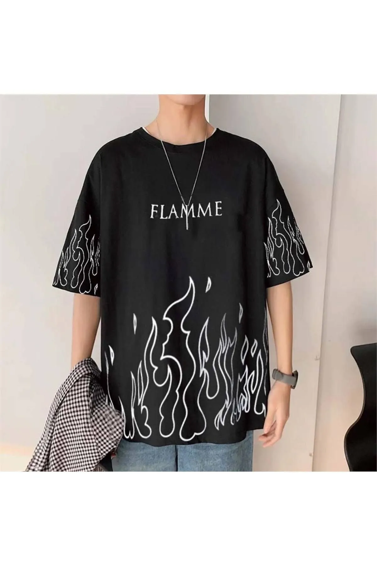 Flamme Oversized Printed Cool Aesthetic Premium Quality Unisex T-shirt
