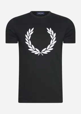 Flock laurel wreath t-shirt - black