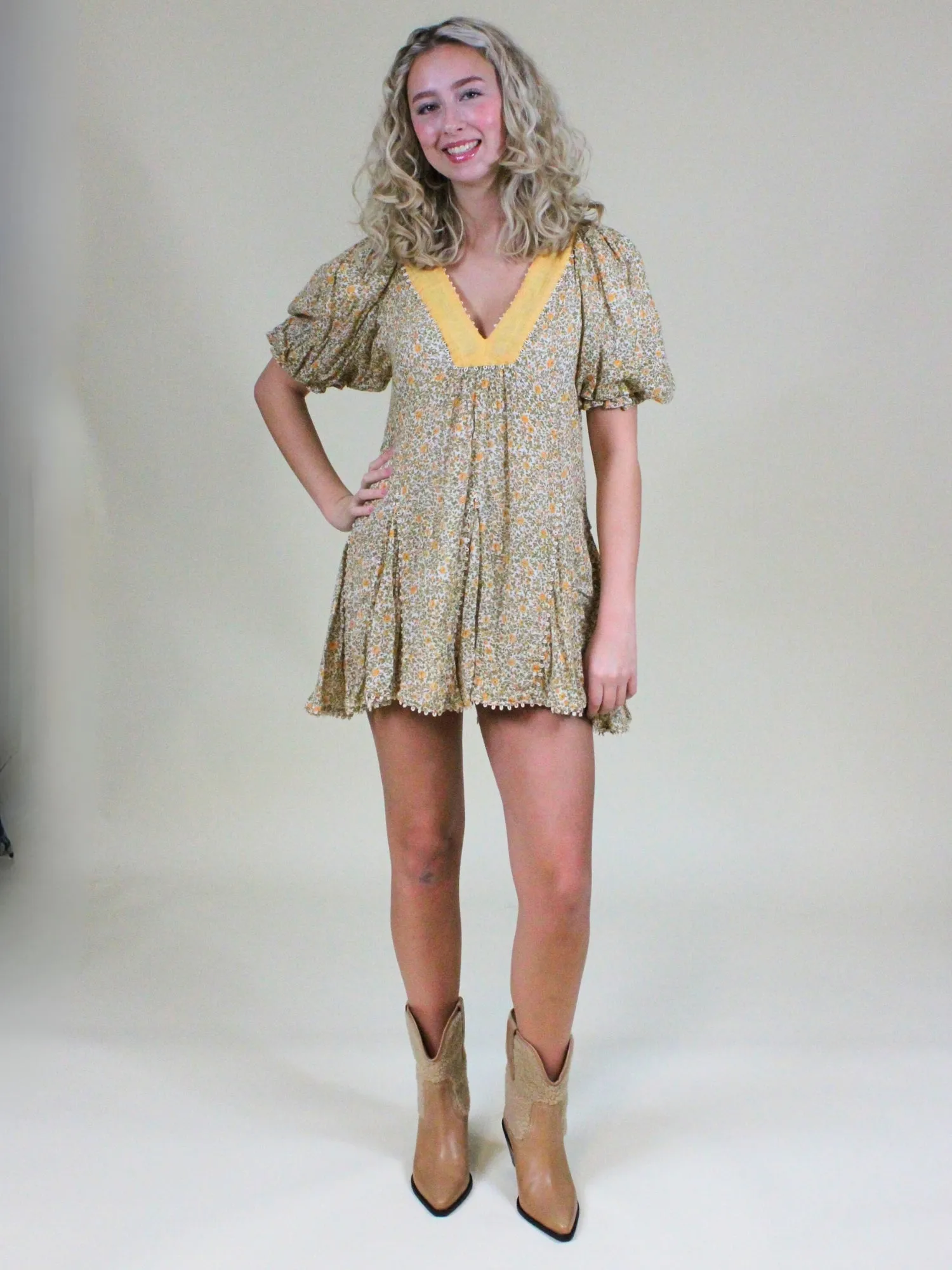 Free People Bali Coral Mini Dress