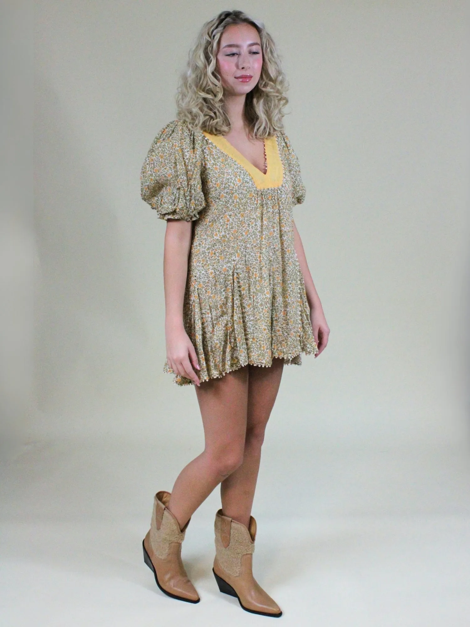 Free People Bali Coral Mini Dress