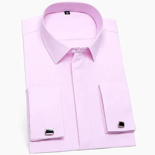 French Cuffs White Formal Shirt: Men's Office Attire