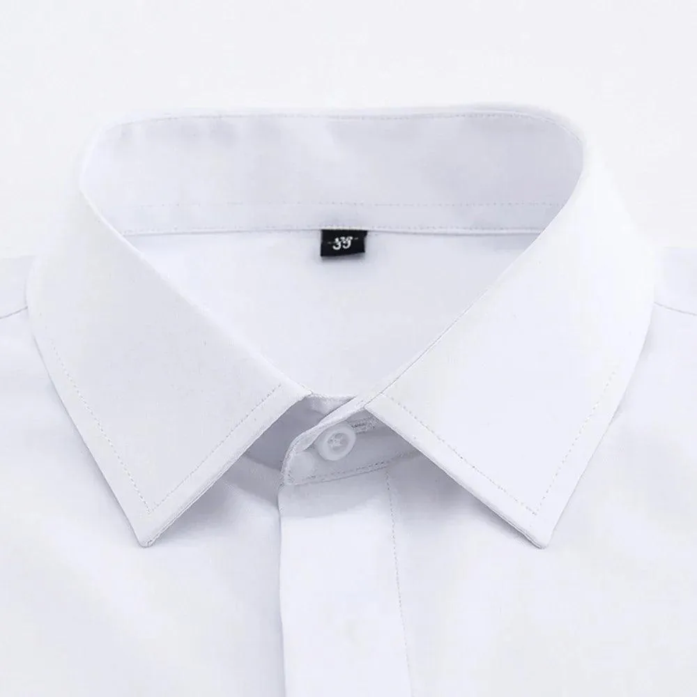 French Cuffs White Formal Shirt: Men's Office Attire