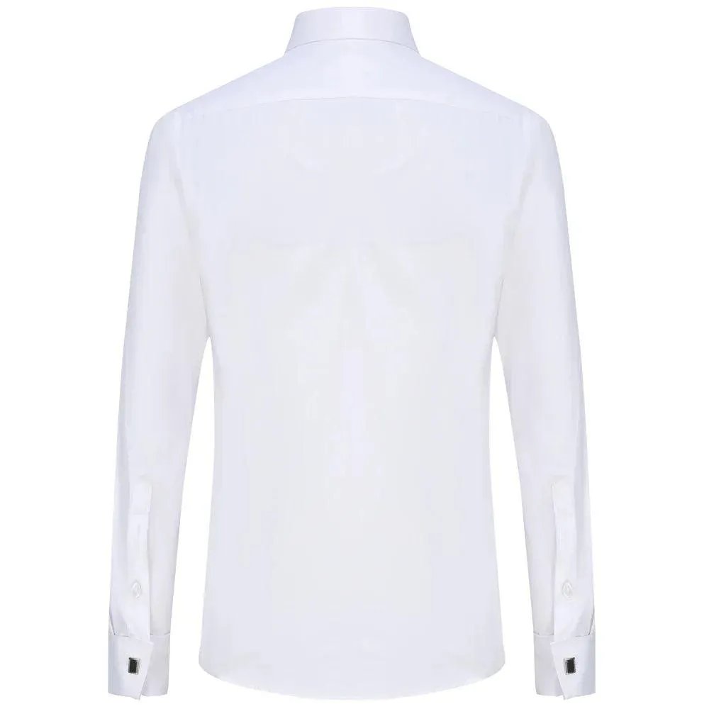 French Cuffs White Formal Shirt: Men's Office Attire