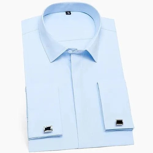 French Cuffs White Formal Shirt: Men's Office Attire