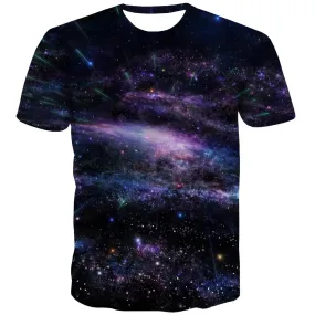 Galaxy T-shirt Men Planet T-shirts 3d Starry Sky T shirts Funny Colorful Tshirts Casual Harajuku Tshirt Anime