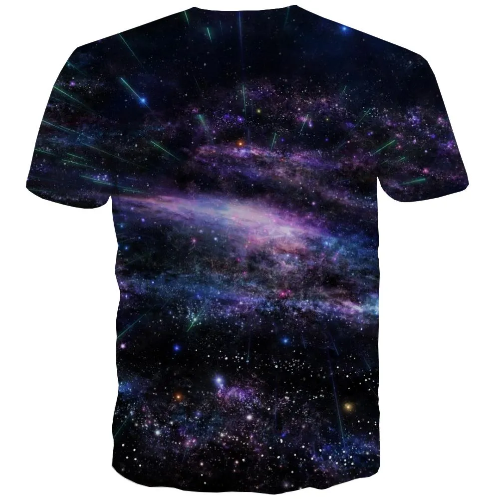 Galaxy T-shirt Men Planet T-shirts 3d Starry Sky T shirts Funny Colorful Tshirts Casual Harajuku Tshirt Anime