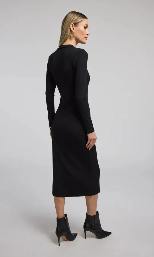 GEN Monique Rib Black Dress