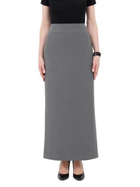 Grey Maxi Back Slitted Pencil Skirt