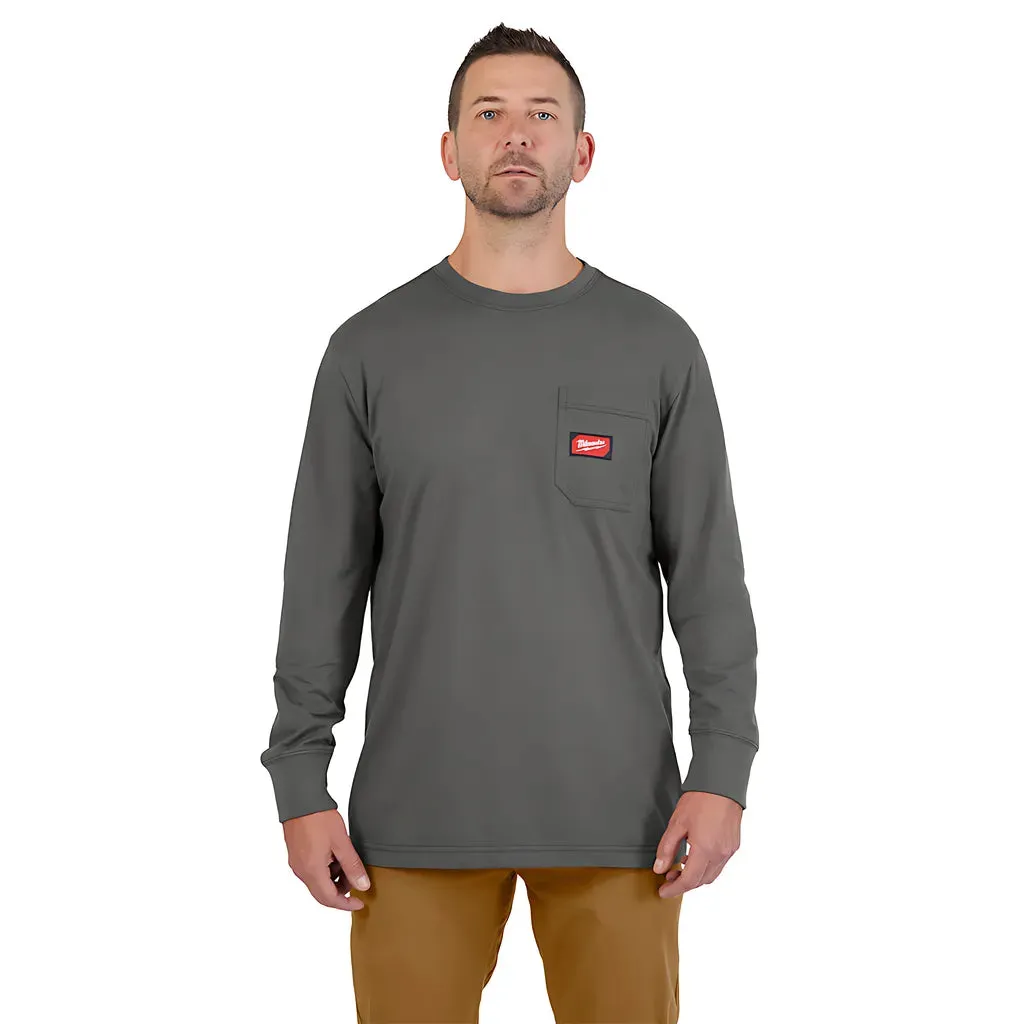 GRIDIRON™ Pocket T-Shirt - Long Sleeve Gray M