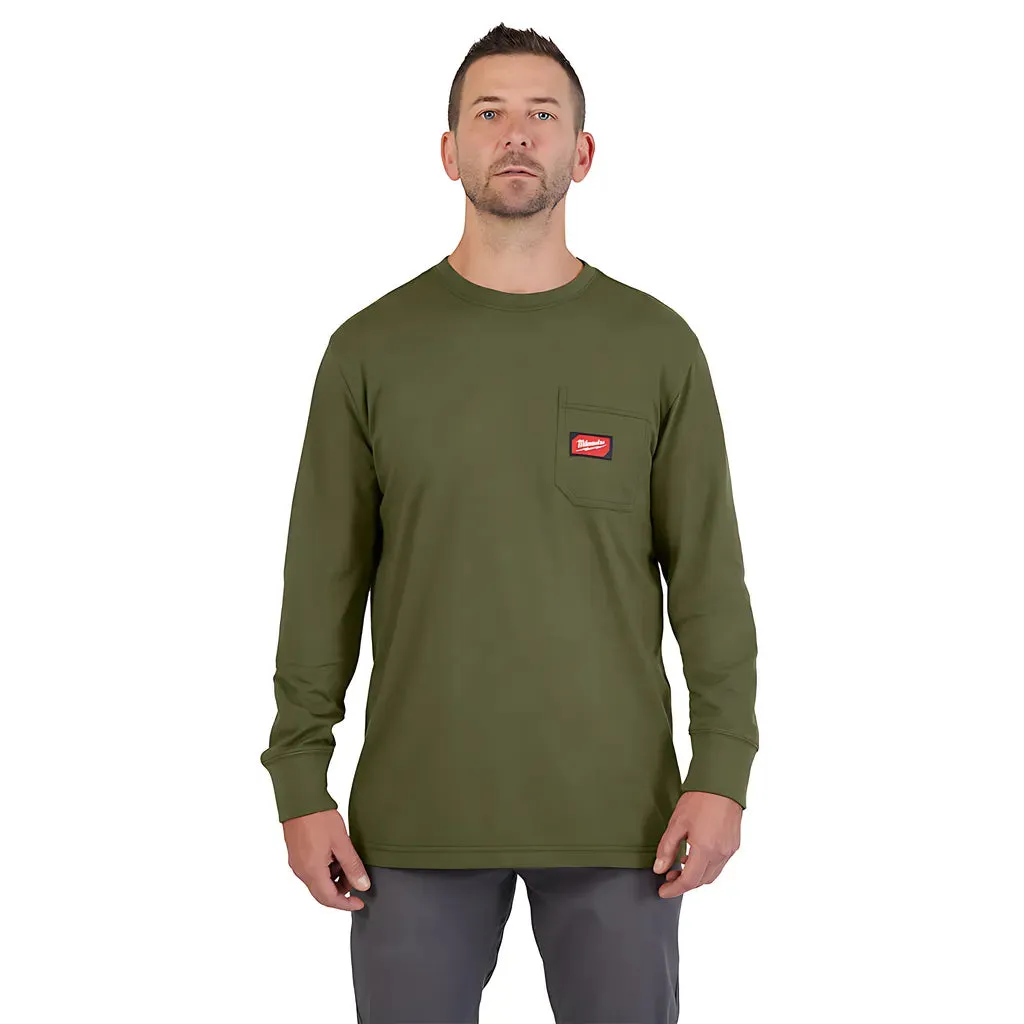 GRIDIRON™ Pocket T-Shirt - Long Sleeve Green 2X