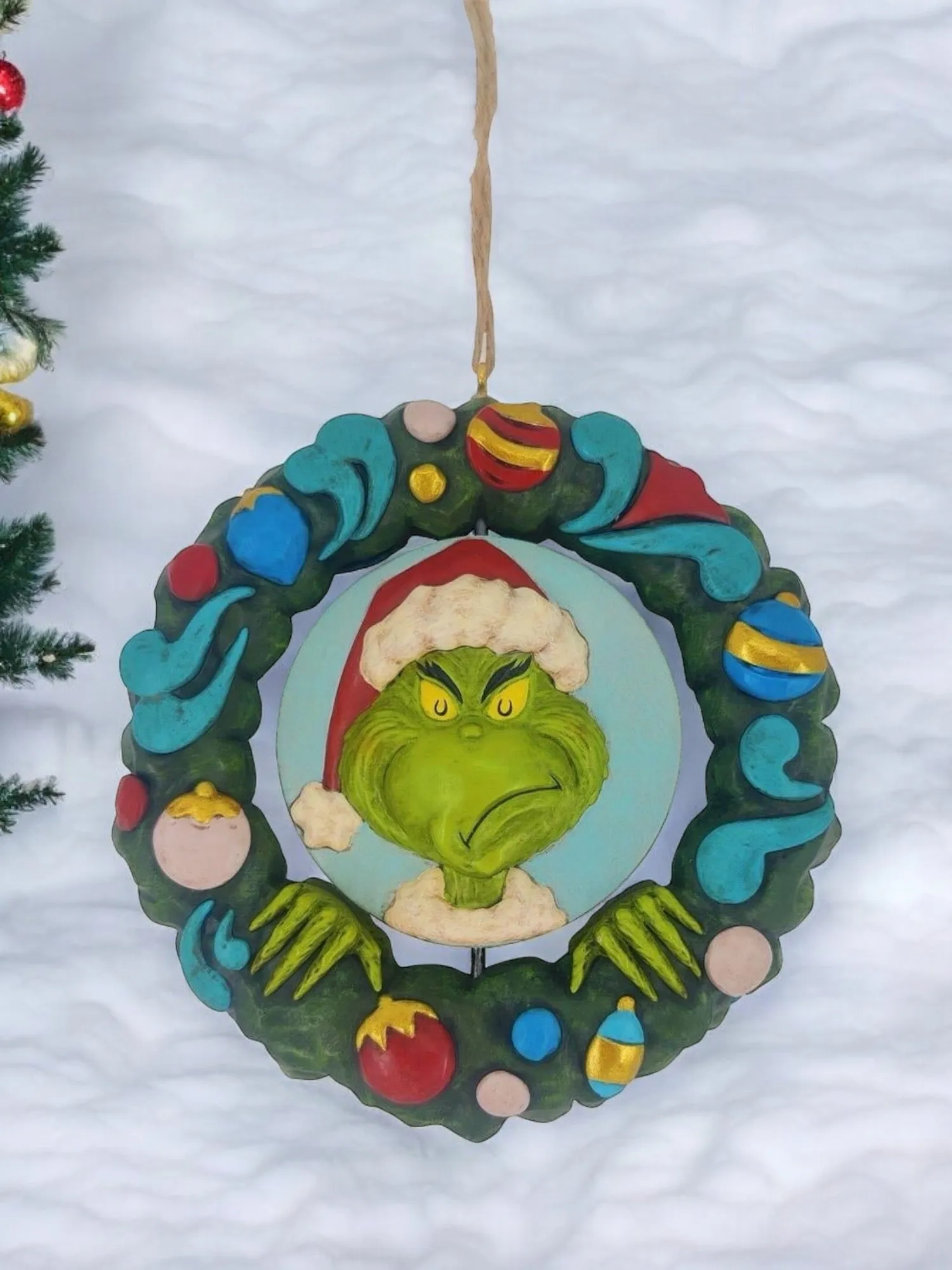 Grinch In Wreath Ornament