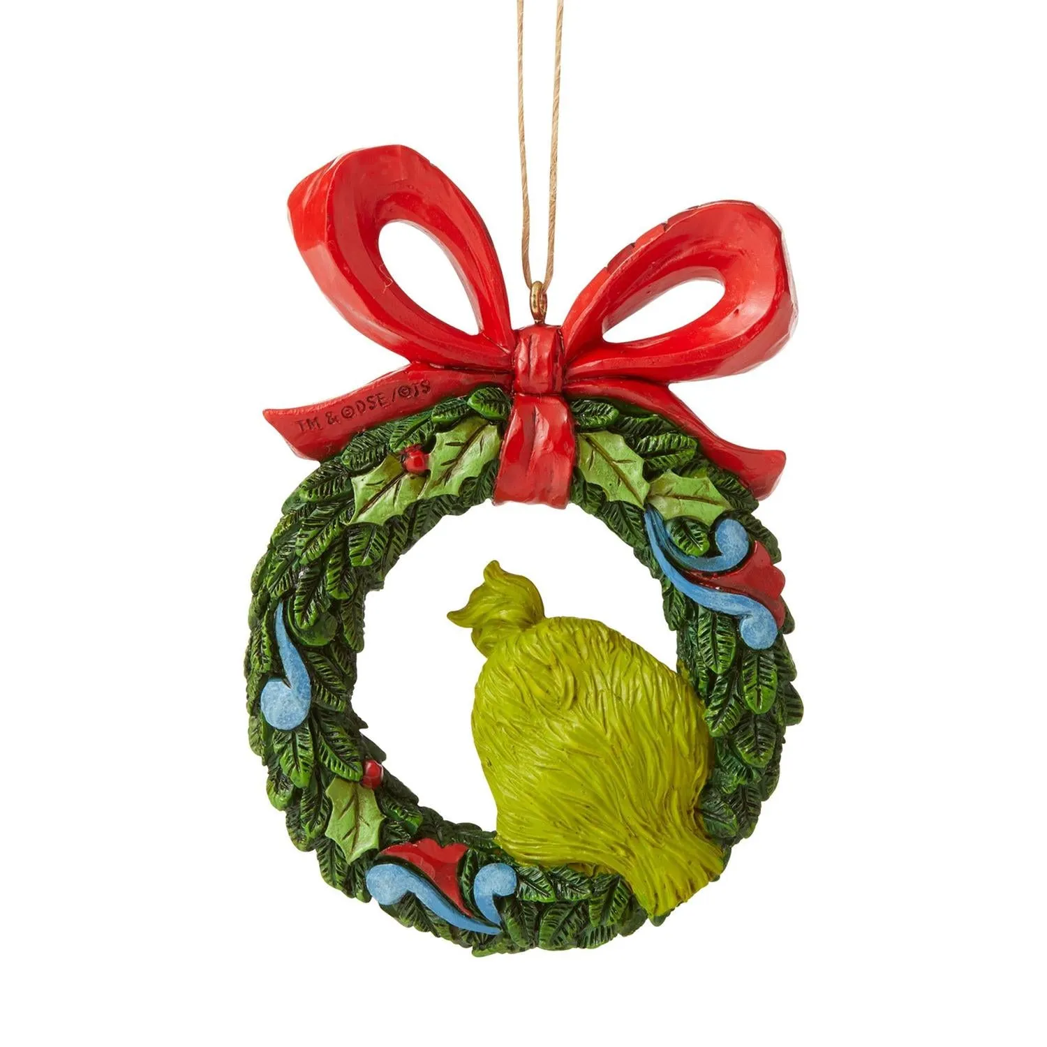 Grinch Peeking Through Wreath Ornament