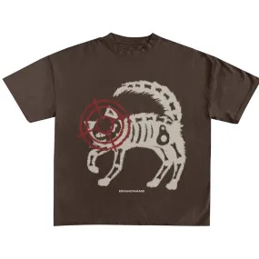 Grunge Aesthetic Cat Print Loose T-Shirt