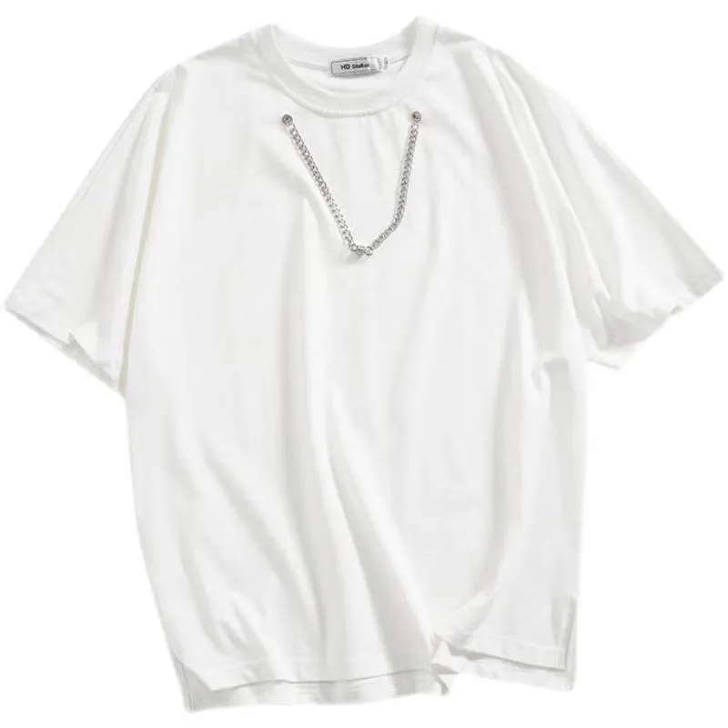 Grunge Aesthetic Oversized T-Shirt With Chain