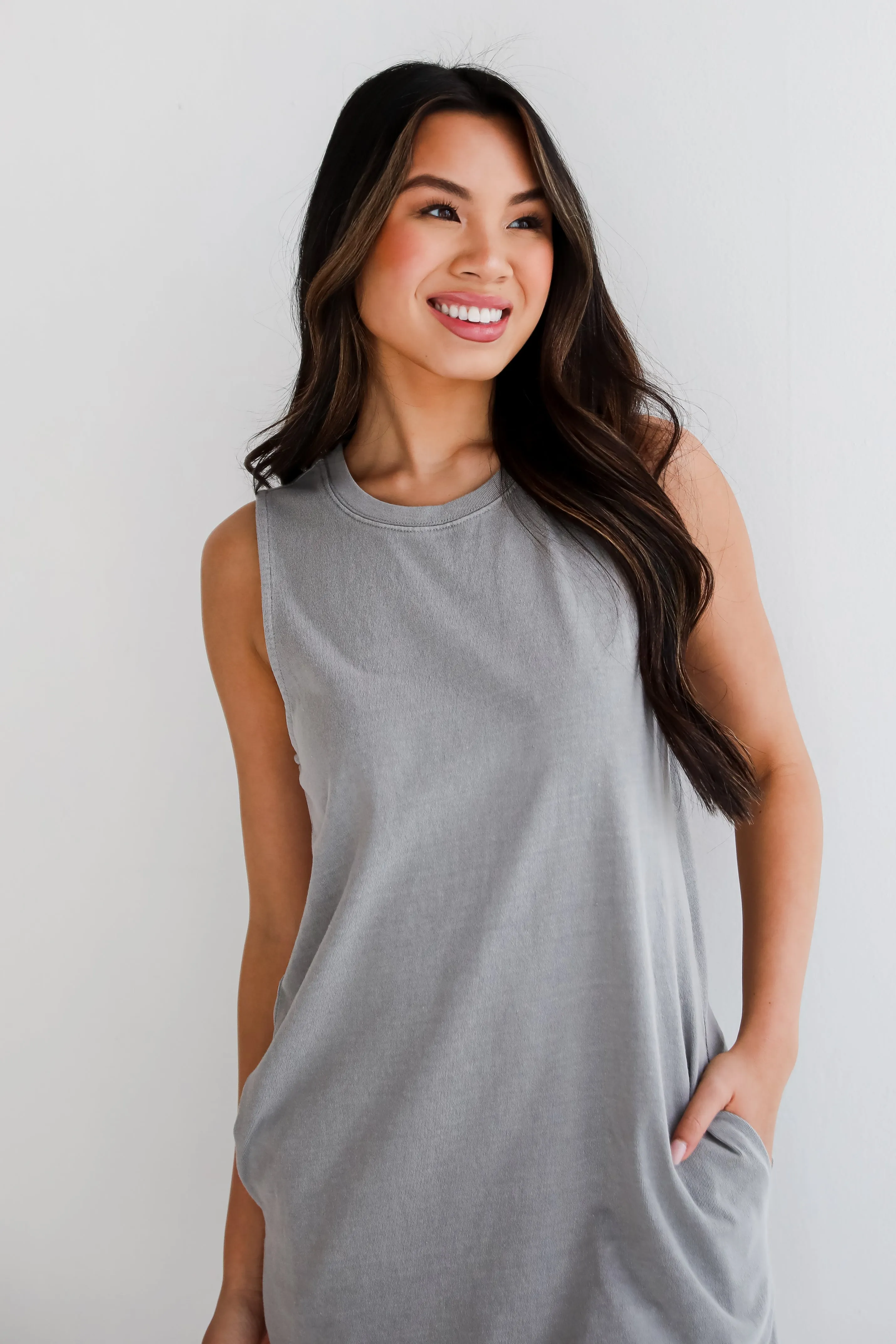 Hayley Sleeveless T-Shirt Mini Dress - DU DEAL