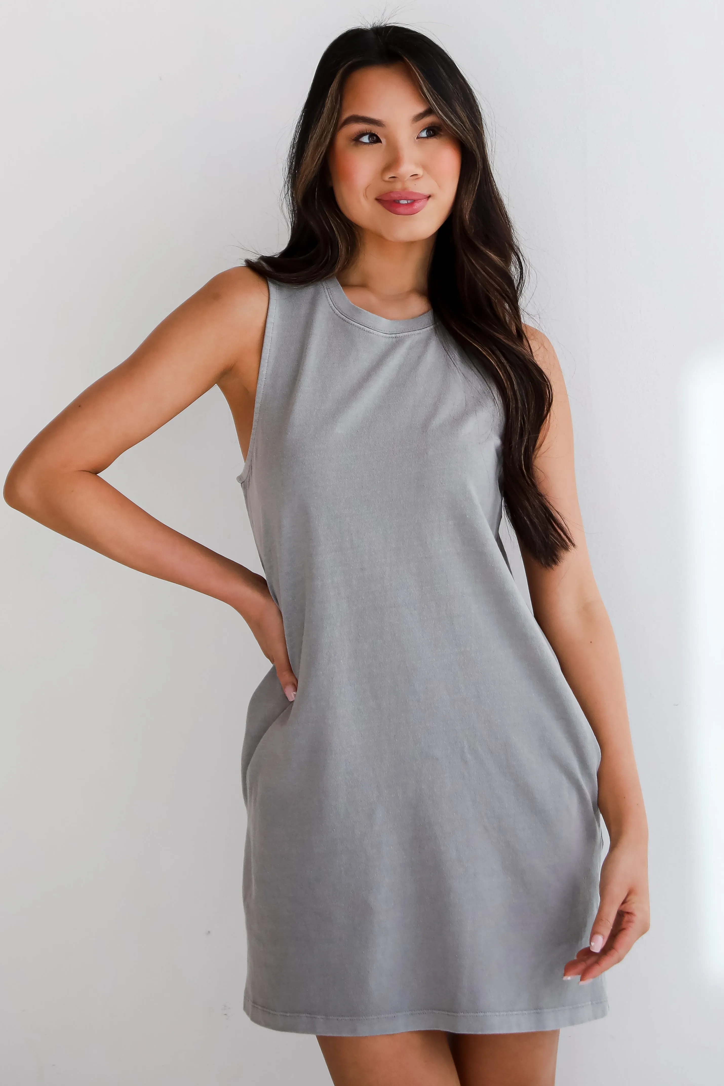 Hayley Sleeveless T-Shirt Mini Dress - DU DEAL