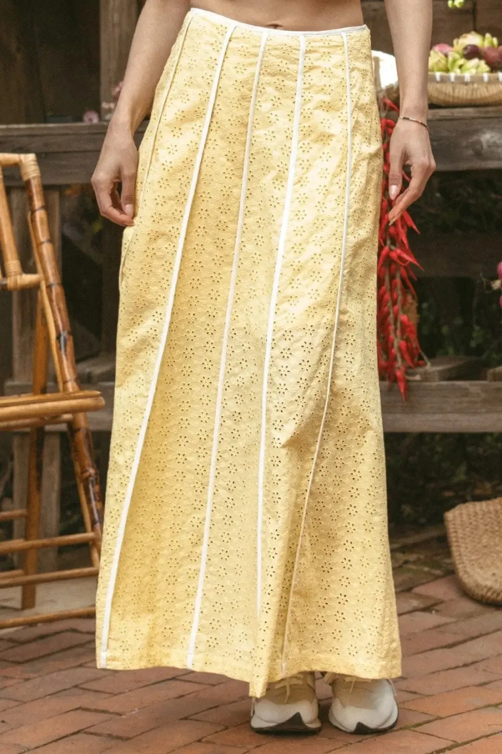 Illa Illa Gwen Eyelet Maxi Skirt – Elegant, Flowy & Perfect for Any Occasion