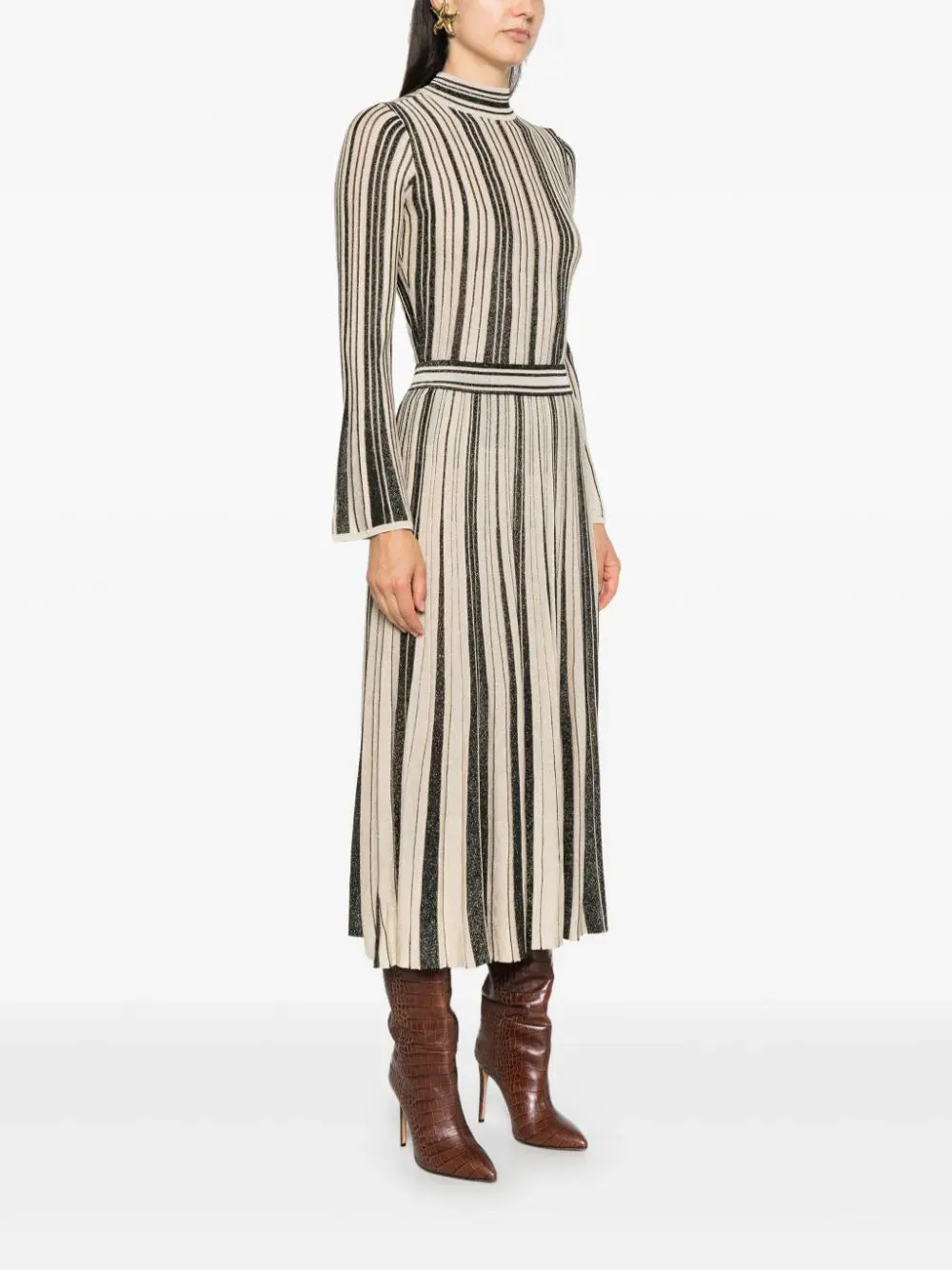 Illustration Metallic Knit Skirt in Black/Gold