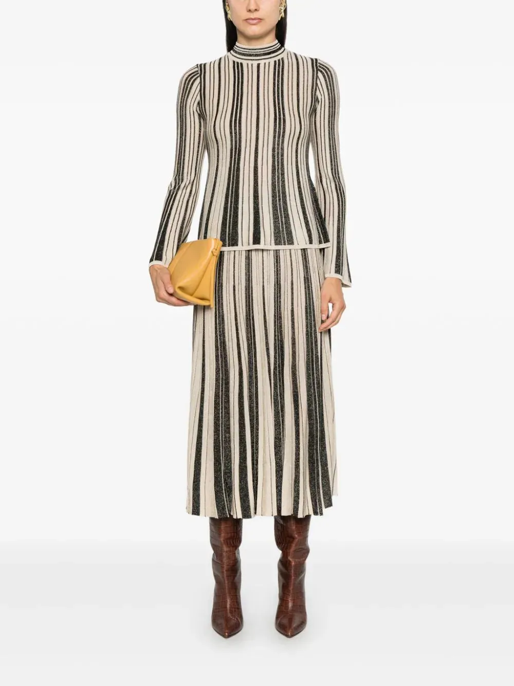 Illustration Metallic Knit Skirt in Black/Gold