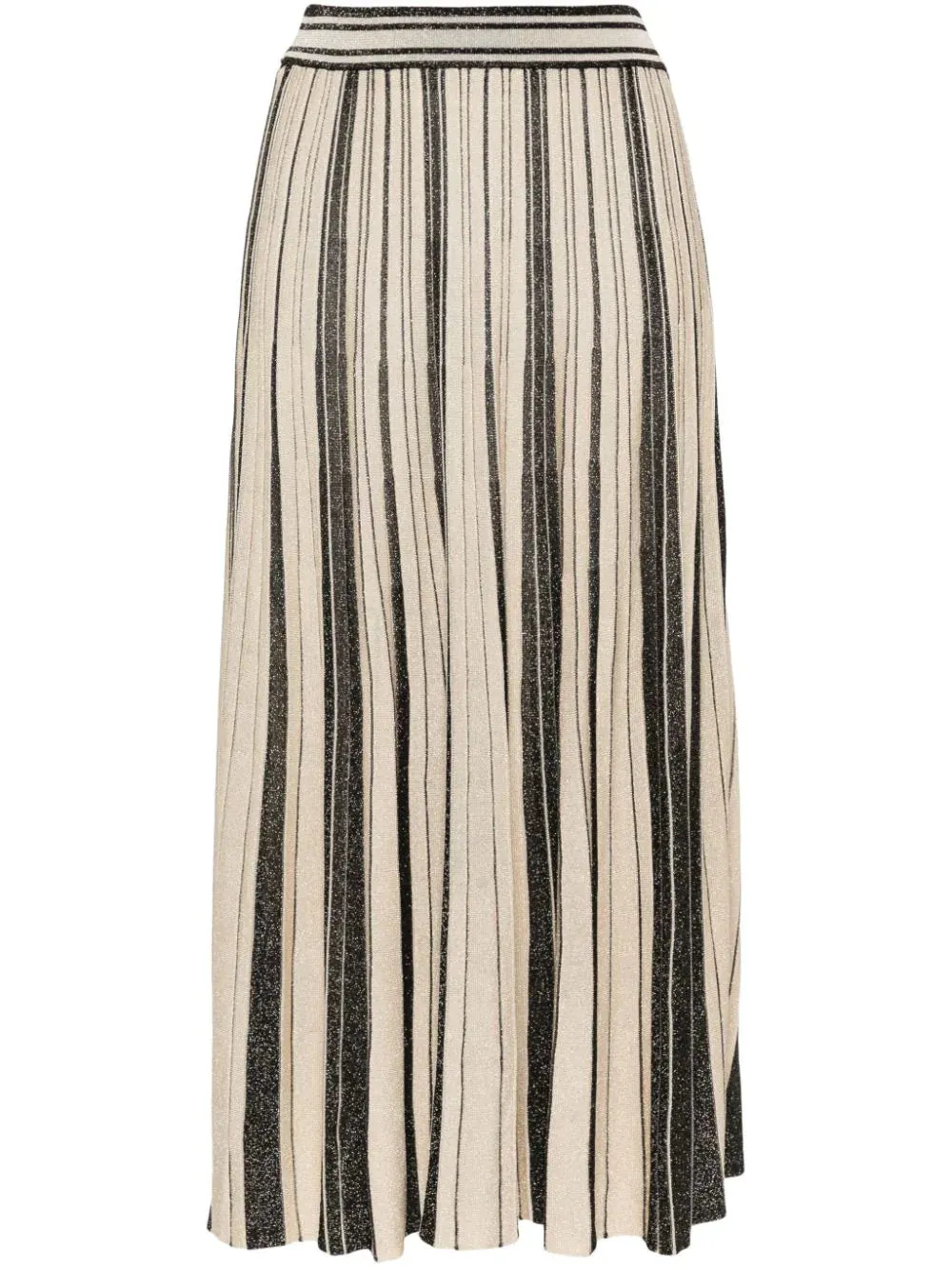 Illustration Metallic Knit Skirt in Black/Gold