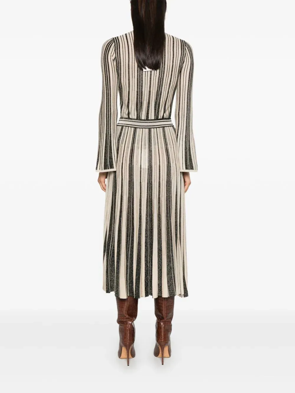 Illustration Metallic Knit Skirt in Black/Gold