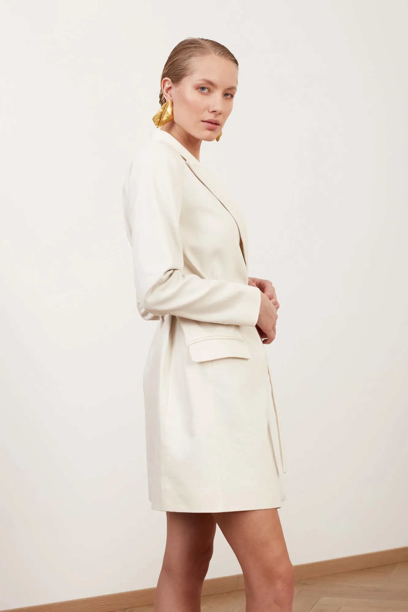 INCA Off White Denim Classy Mini Blazer Dress
