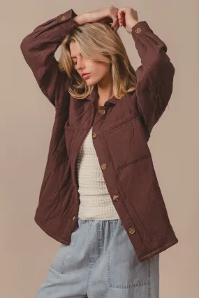 IP5768G-01 | QUILTED WRINKLE GAUZE RAGLAN SLEEVE JACKET POCKETS