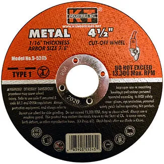 K-T Industries Cutting Wheel 4-1/2" X 1/16" X 7/8"