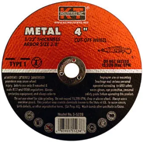 K-T Industries Cutting Wheel 4" X 1/16" X 3/8"