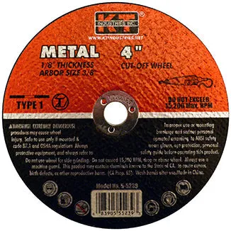 K-T Industries Cutting Wheel 4" X 1/8" X 3/8"