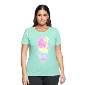 Kawaii cosmic melty ice cream Women’s Plus Size Curvy T-Shirt