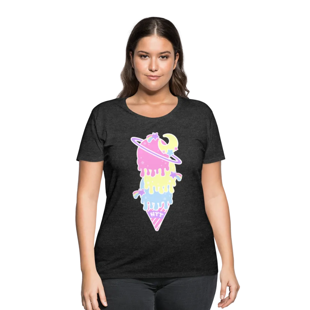 Kawaii cosmic melty ice cream Women’s Plus Size Curvy T-Shirt