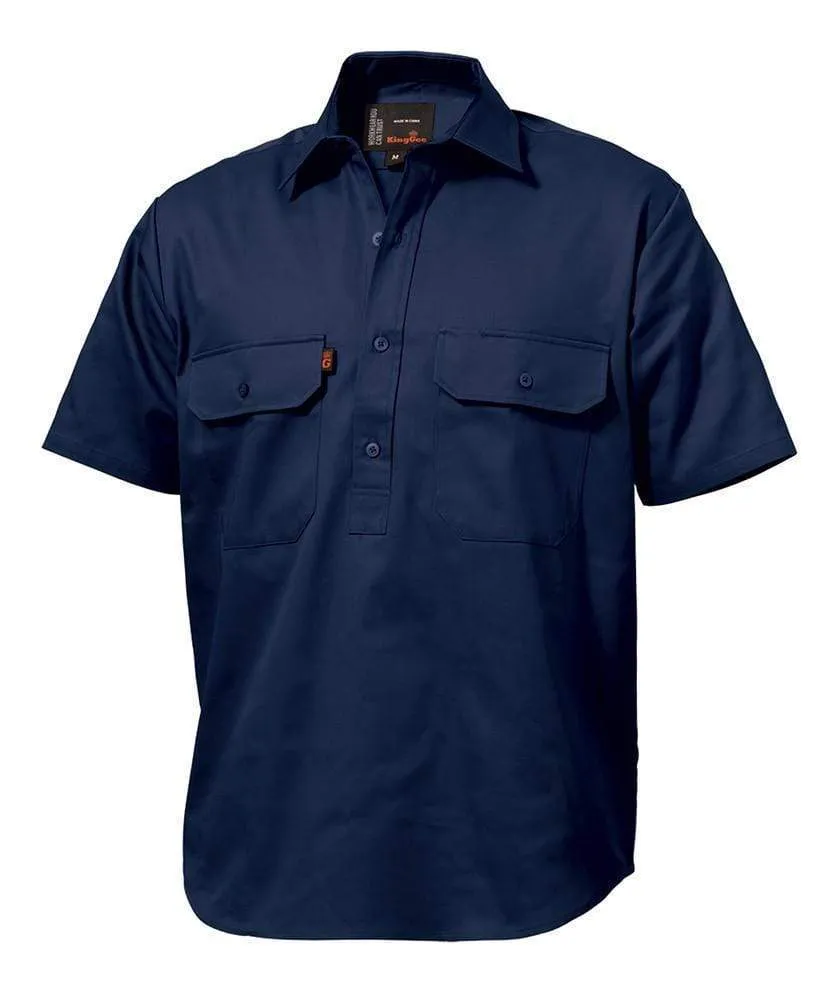 KingGee Closed Front Short Sleeve Drill Work Shirt K04060